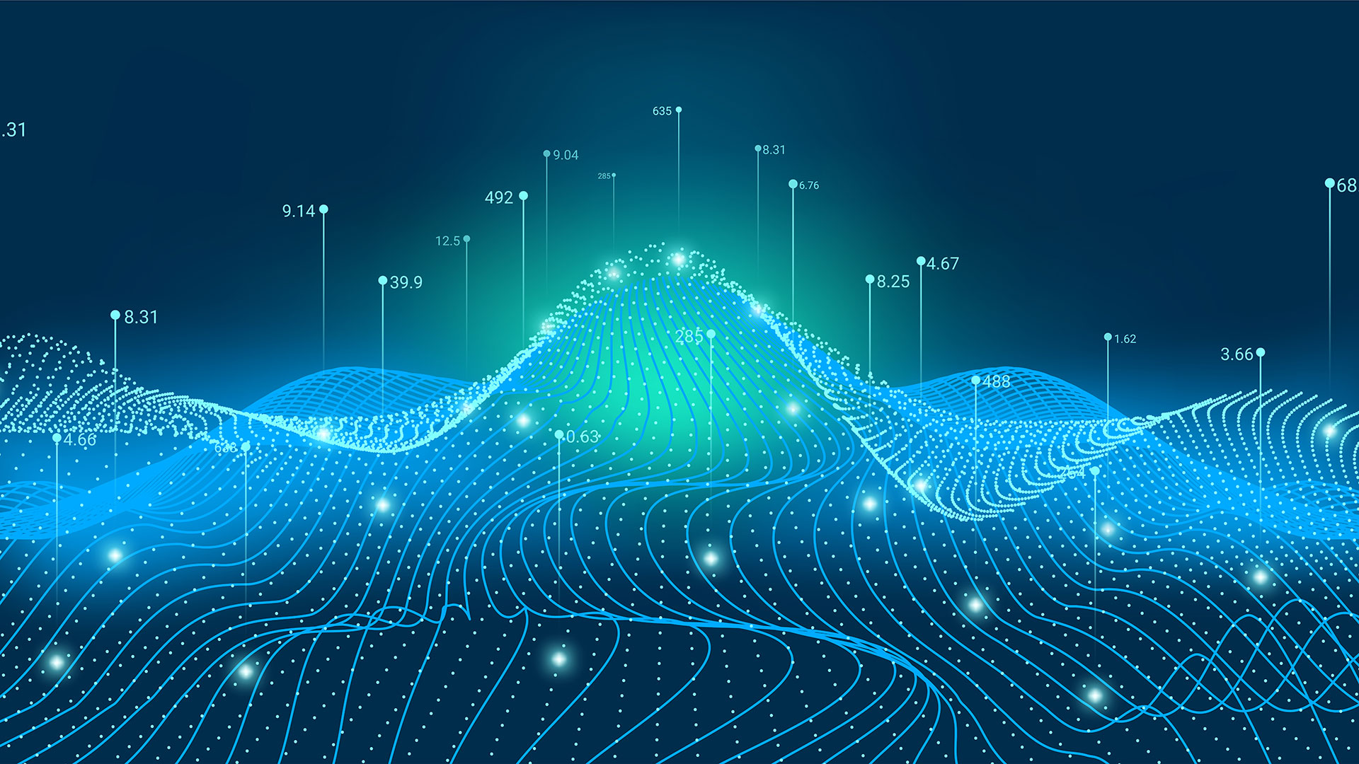 A blue and green vector grid.