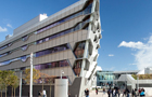 University building with blue skys above