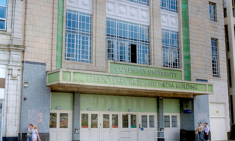 The main entrance to the Ellen Terry building